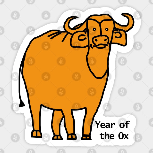 Year of the Ox Gold Sticker by ellenhenryart